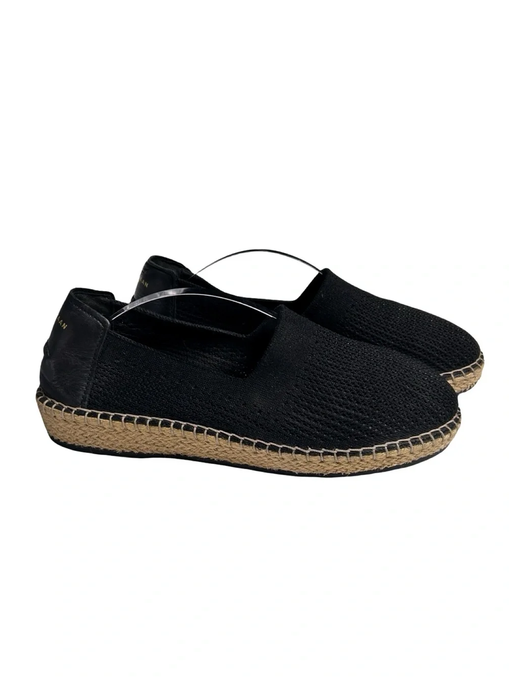 Cole Haan Cloudfeel Stitchlite Black Knit Espadrille Slip-On Flats. Sz 8.5